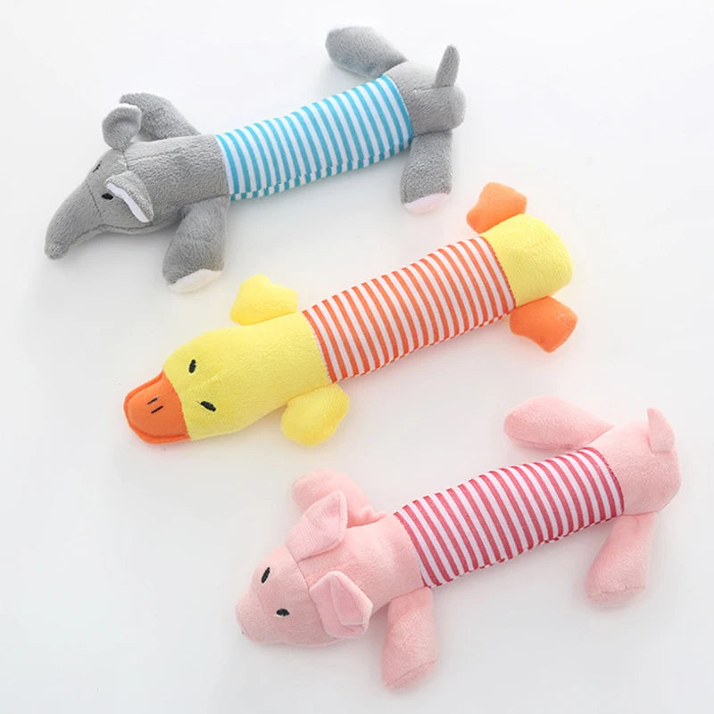Plush Pet Dog Toy Chew Squeak Toys for Dogs Supplies Fit for All Puppy Pet Sound Toy Cute Elephant Duck Pig Plush Toys for Pets