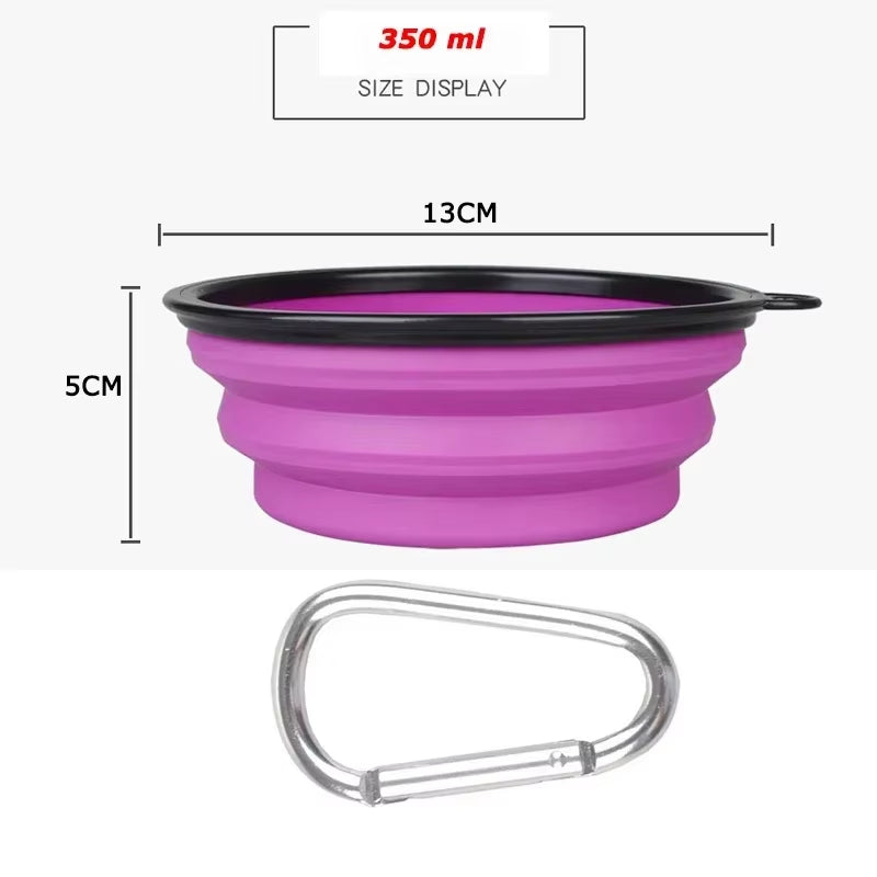 1000Ml Large Collapsible Dog Pet Folding Silicone Bowl Outdoor Travel Portable Puppy Food Container Feeder Dish Bowl