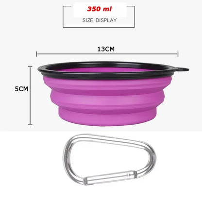 1000Ml Large Collapsible Dog Pet Folding Silicone Bowl Outdoor Travel Portable Puppy Food Container Feeder Dish Bowl