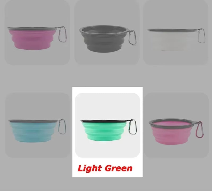 1000Ml Large Collapsible Dog Pet Folding Silicone Bowl Outdoor Travel Portable Puppy Food Container Feeder Dish Bowl