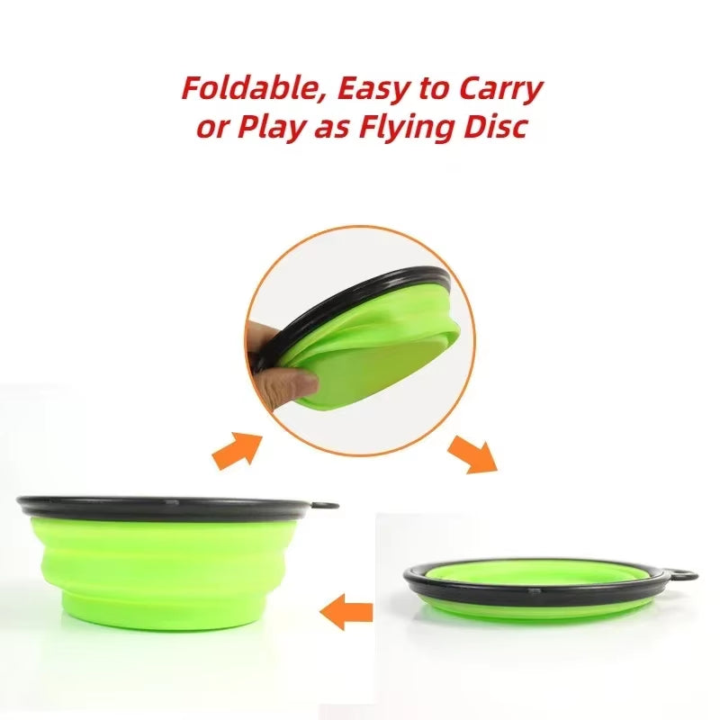 1000Ml Large Collapsible Dog Pet Folding Silicone Bowl Outdoor Travel Portable Puppy Food Container Feeder Dish Bowl
