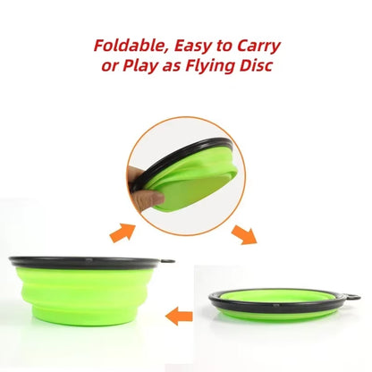 1000Ml Large Collapsible Dog Pet Folding Silicone Bowl Outdoor Travel Portable Puppy Food Container Feeder Dish Bowl